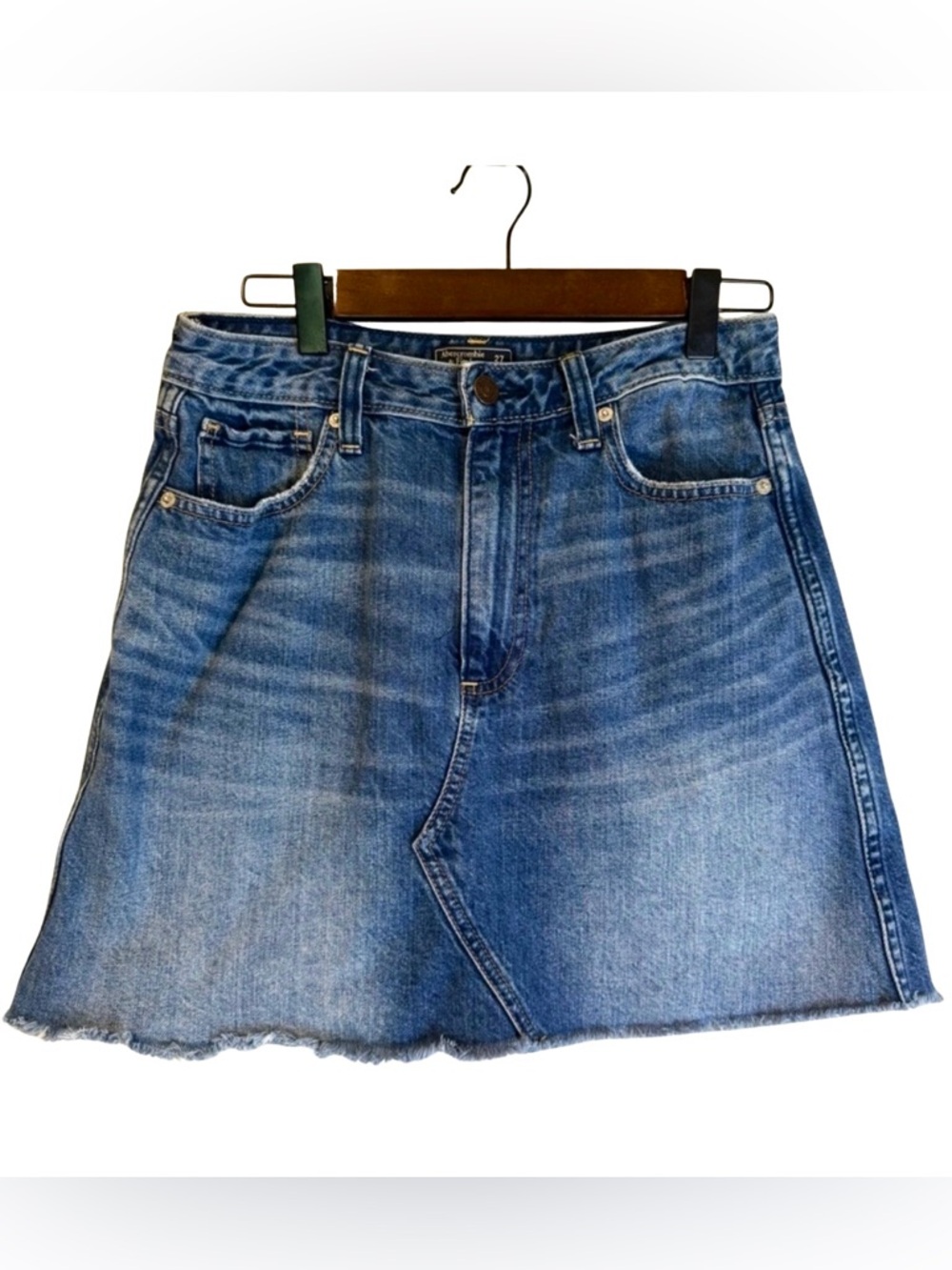Y2K Abercrombie & Fitch Blue Denim Mini Skirt 27 Vintage Beach Summer Staple